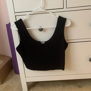 Black cropped tank top